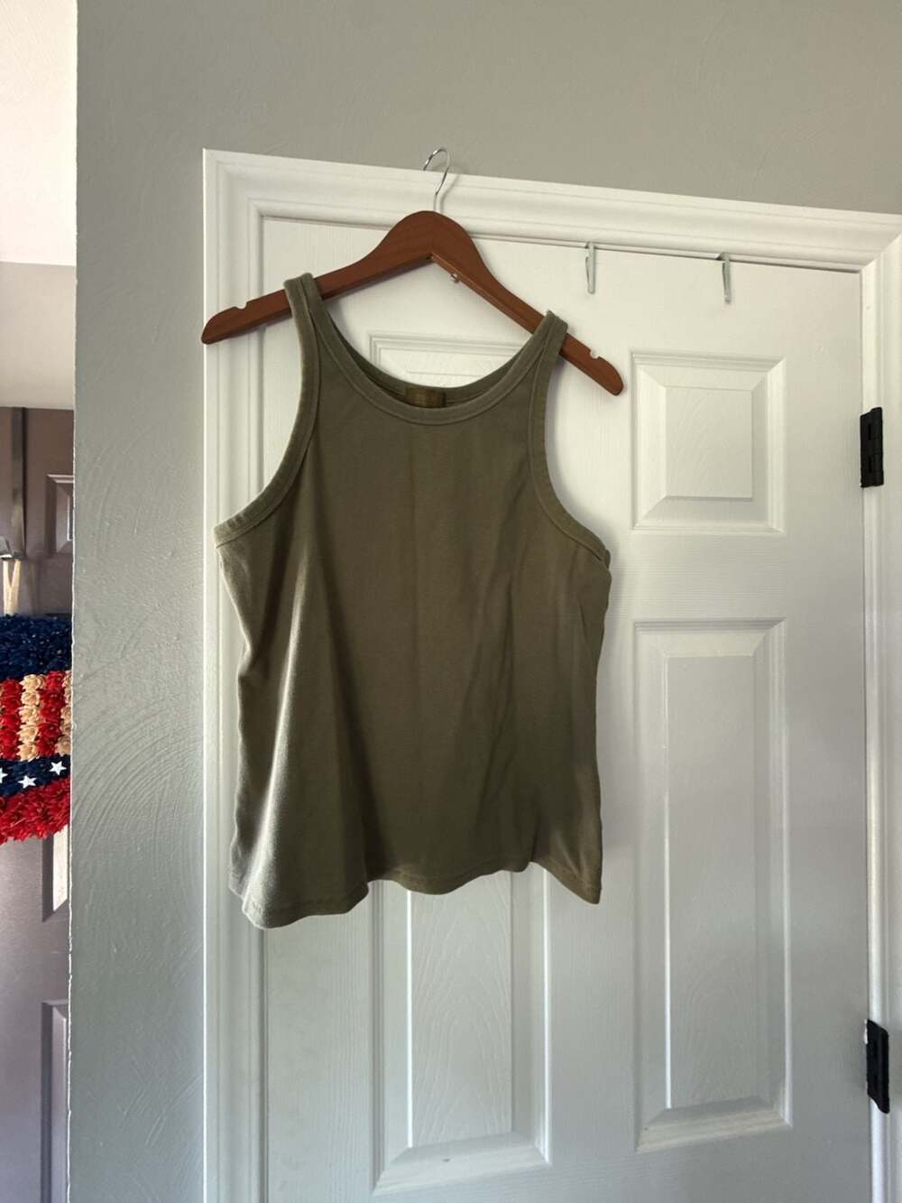 nuuds Classic Ribbed Tank Top Olive Green Size XXL
